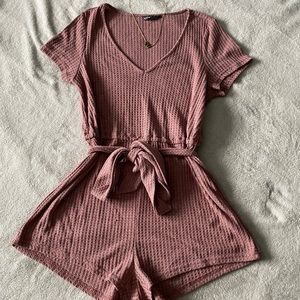 Waffle-Knit Romper